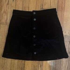 American Apparel Black Corduroy Mini Skirt in Size S
